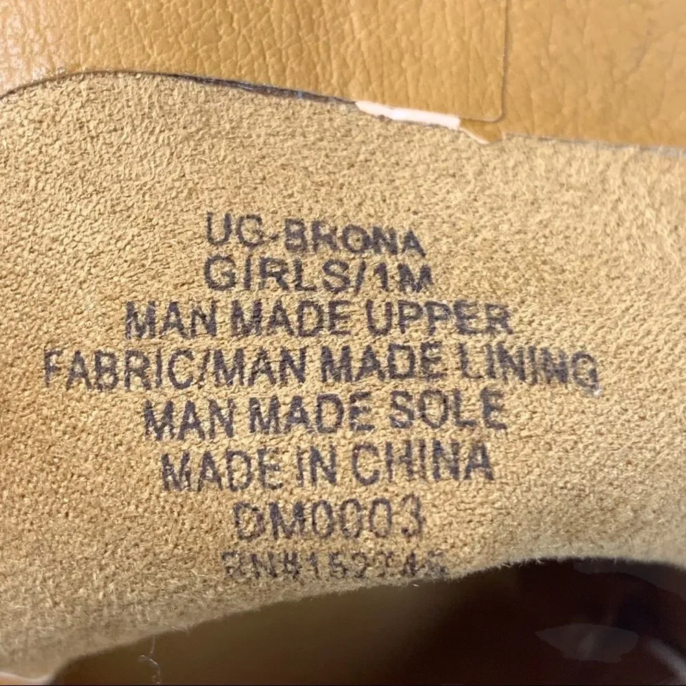 Lucky Brand Girls UG-BRONA Walnut Ankle Boots size 1 Kids